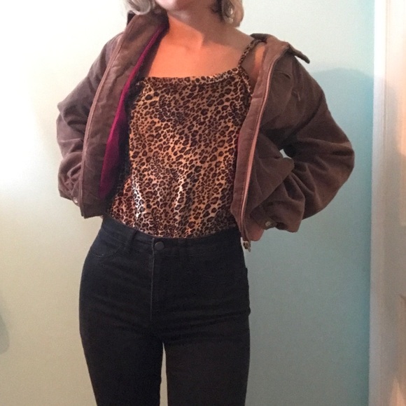 Expressions Tops - Velvet Cheetah Cropped Tank